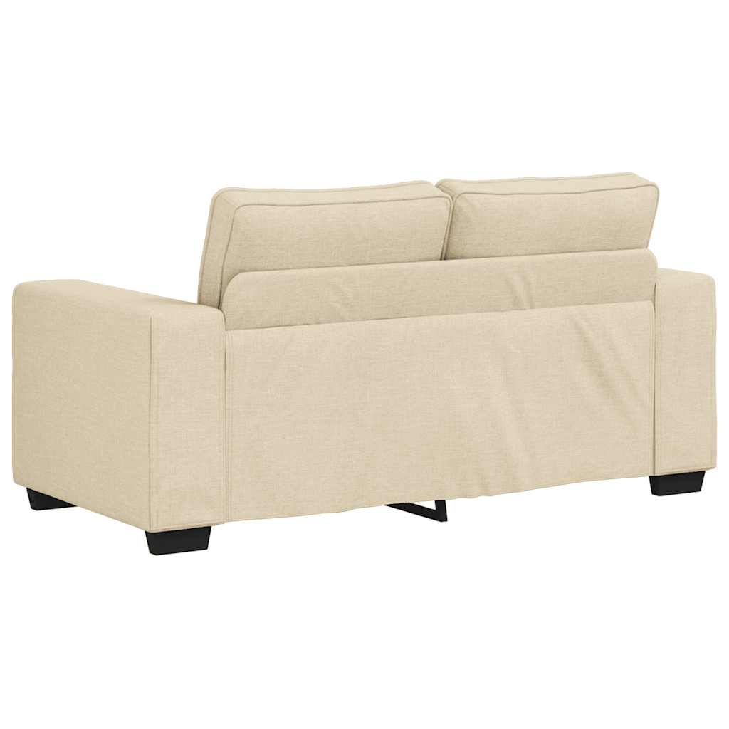vidaXL Ensemble de canapés 2 pcs avec coussins Tissu Crème
