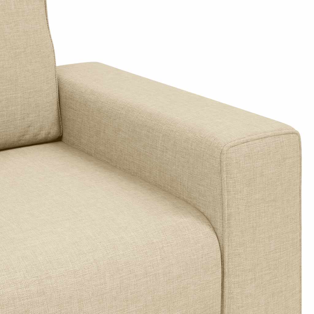 vidaXL Ensemble de canapés 2 pcs avec coussins Tissu Crème