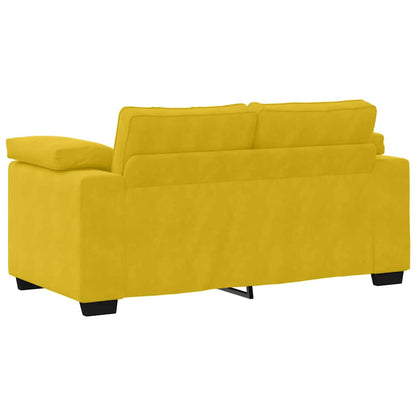 2-teiliges Sofa-Set mit Kissen, gelber Samt