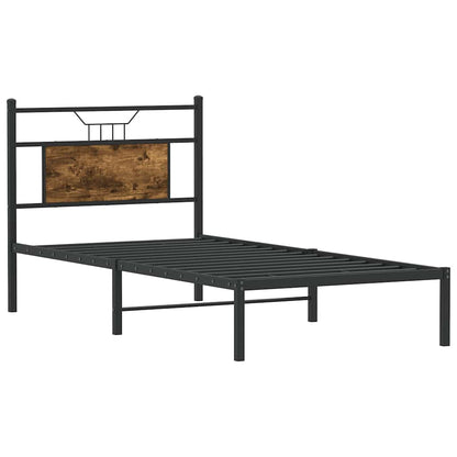 vidaXL Bettgestell ohne Matratze Räuchereiche 90x200 cm Holzwerkstoff