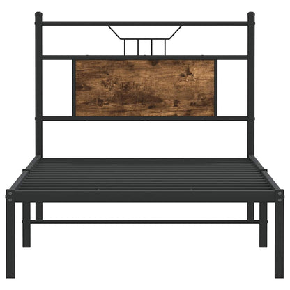 vidaXL Bettgestell ohne Matratze Räuchereiche 90x200 cm Holzwerkstoff