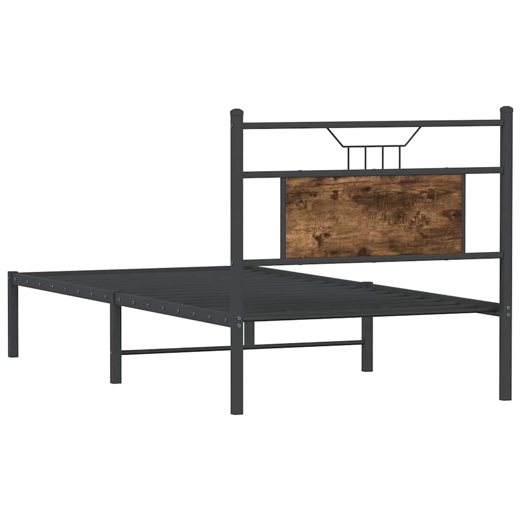 vidaXL Bettgestell ohne Matratze Räuchereiche 90x200 cm Holzwerkstoff