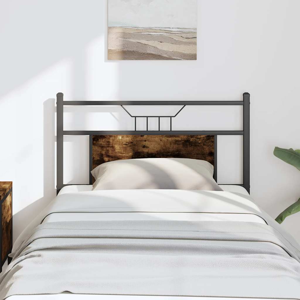 vidaXL Ersatz-Kopfteil Räuchereiche 80 cm Holzwerkstoff und Stahl