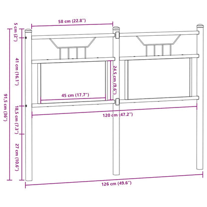 vidaXL Ersatz-Kopfteil Räuchereiche 120 cm Holzwerkstoff und Stahl
