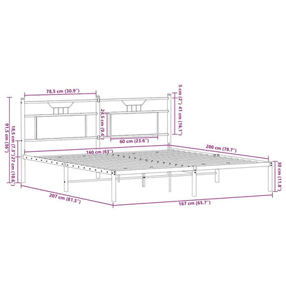 Bettgestell ohne Matratze Sonoma-Eiche 160x200 cm Holzwerkstoff