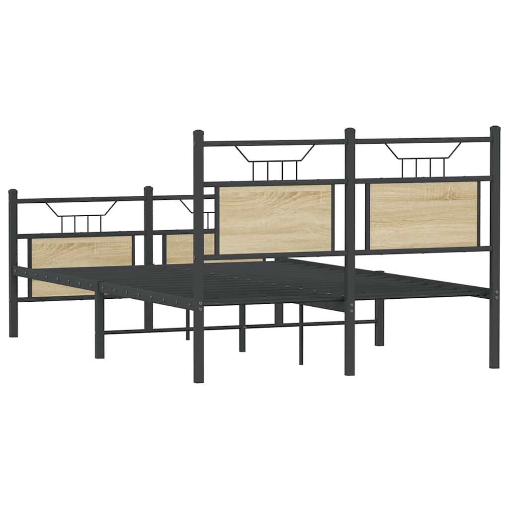 Bettgestell ohne Matratze Sonoma-Eiche 137x190 cm Holzwerkstoff
