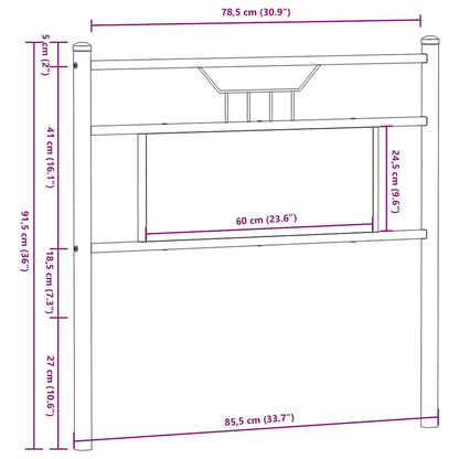 vidaXL Ersatz-Kopfteil Sonoma-Eiche 80 cm Holzwerkstoff und Stahl