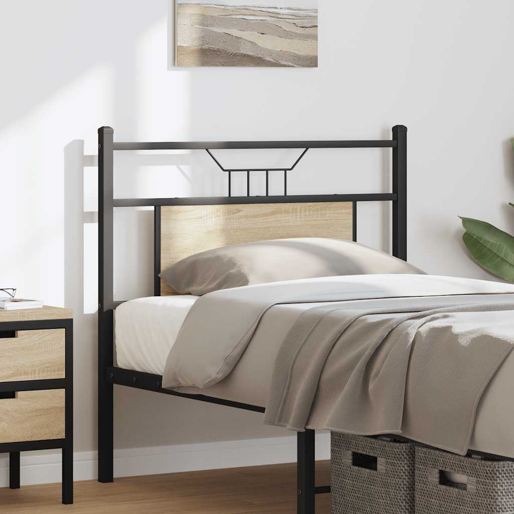 vidaXL Kopfteil Sonoma-Eiche 90 cm Holzwerkstoff und Stahl
