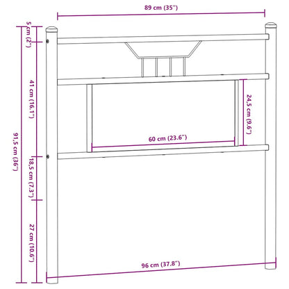 vidaXL Kopfteil Sonoma-Eiche 90 cm Holzwerkstoff und Stahl