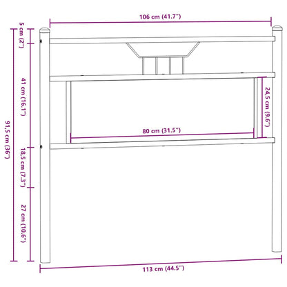 vidaXL Ersatz-Kopfteil Sonoma-Eiche 107 cm Holzwerkstoff und Stahl