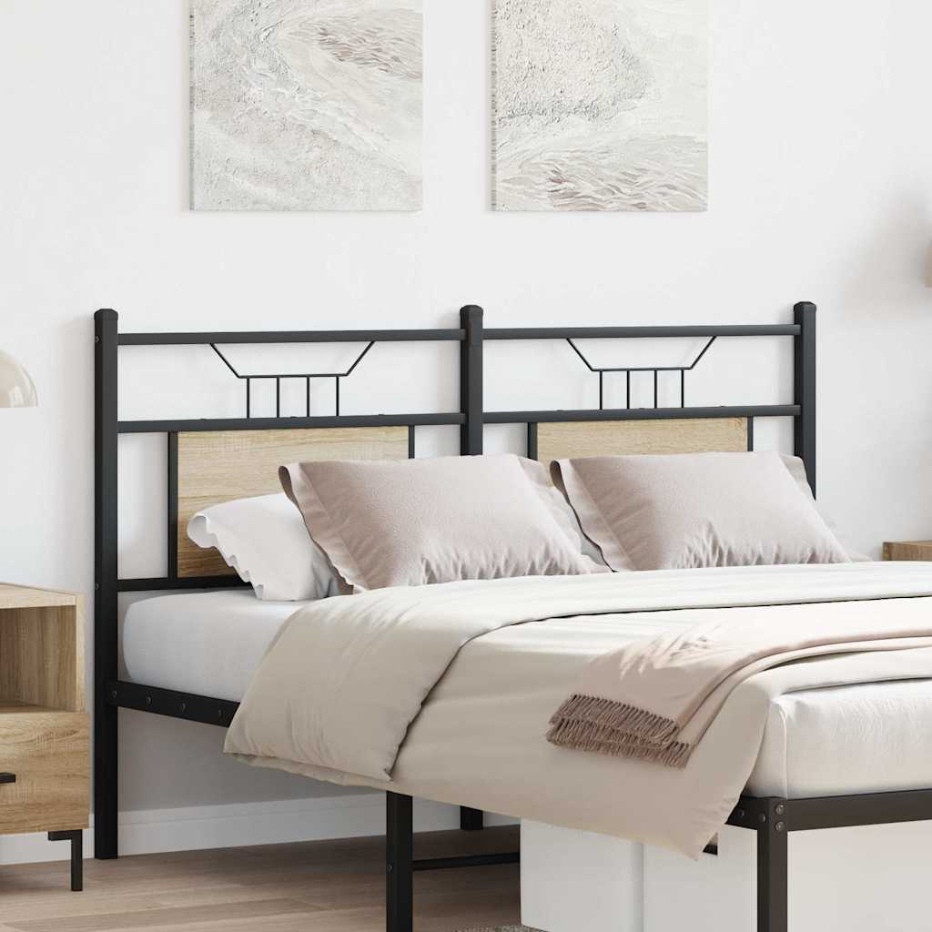 vidaXL Kopfteil Sonoma-Eiche 140 cm Holzwerkstoff und Stahl