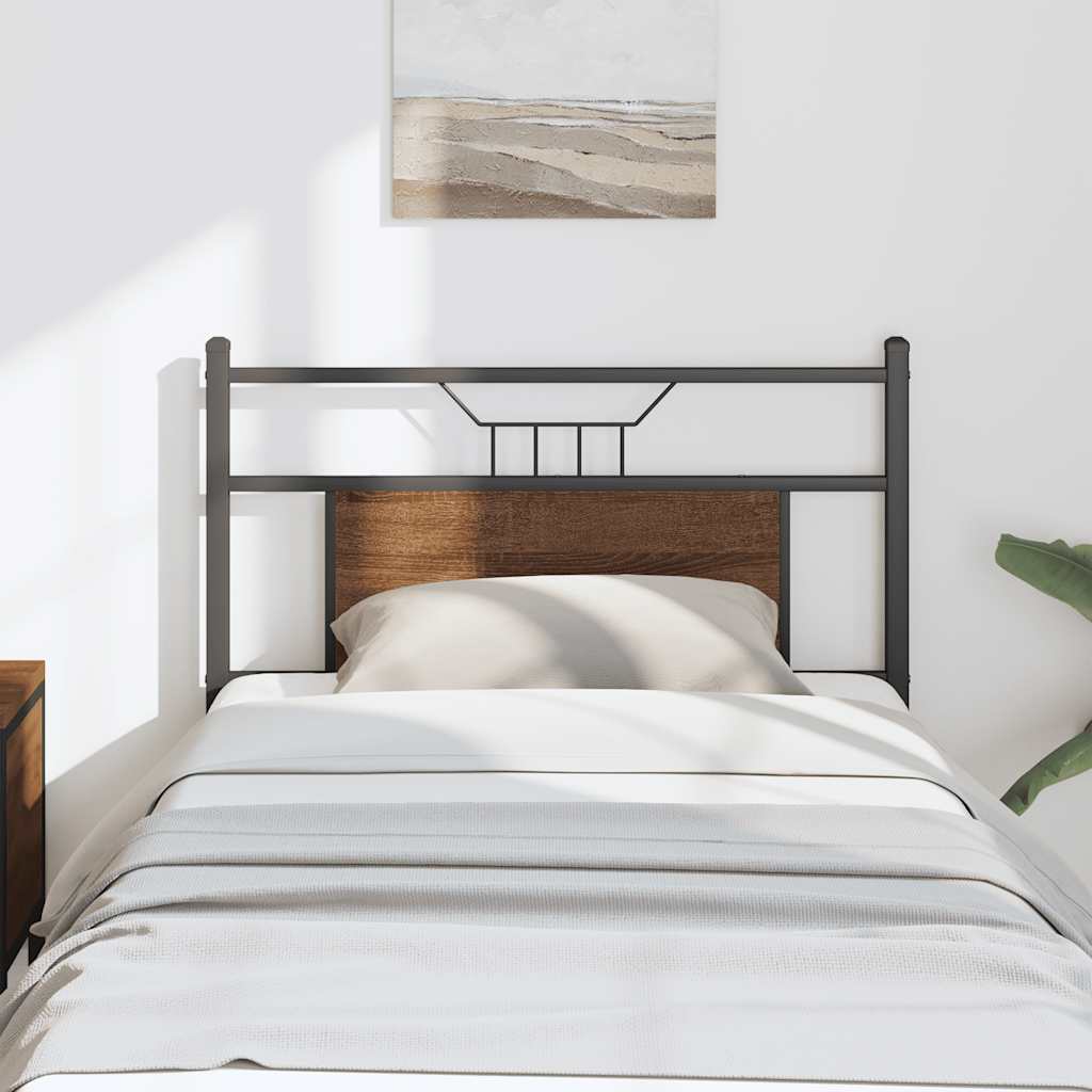 vidaXL Ersatz-Kopfteil Braun Eichen-Optik 75 cm Holzwerkstoff und Stahl