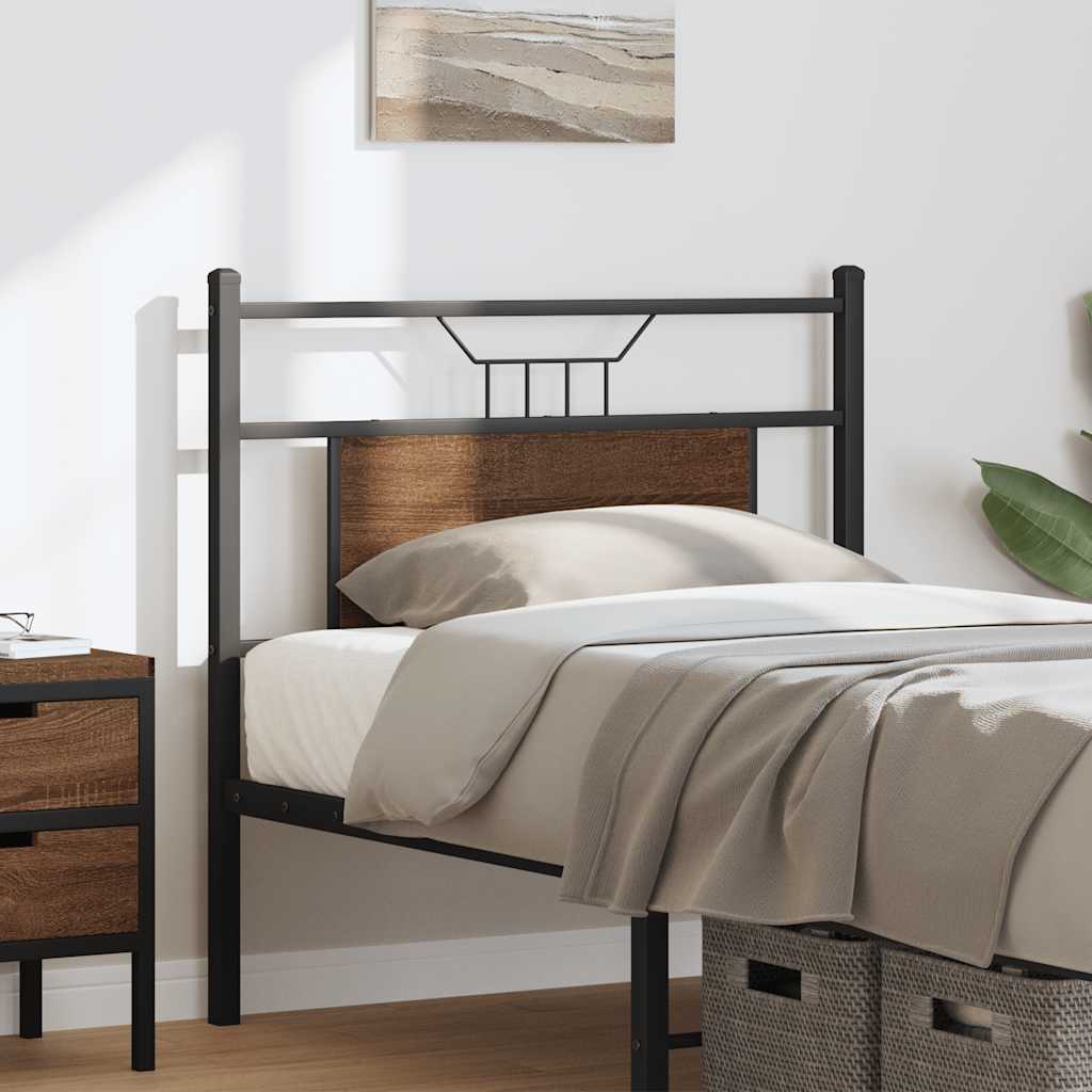 vidaXL Ersatz-Kopfteil Braun Eichen-Optik 75 cm Holzwerkstoff und Stahl
