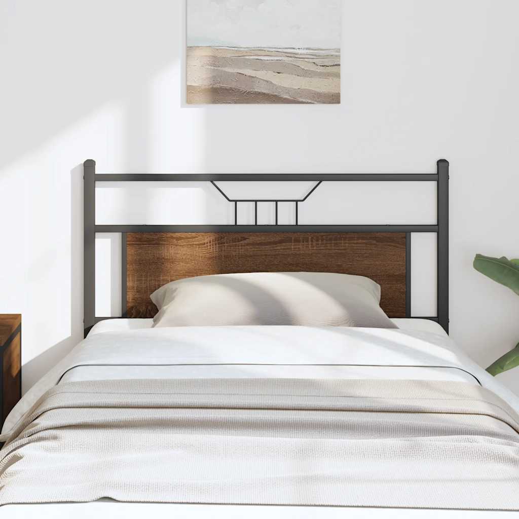 vidaXL Ersatz-Kopfteil Braun Eichen-Optik 107 cm Holzwerkstoff und Stahl