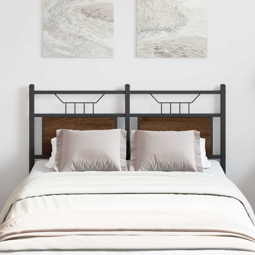 Ersatz-Kopfteil Braun Eichen-Optik 120 cm Holzwerkstoff und Stahl