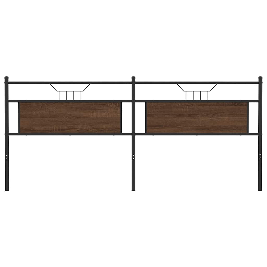 vidaXL Ersatz-Kopfteil Braun Eichen-Optik 193 cm Holzwerkstoff und Stahl