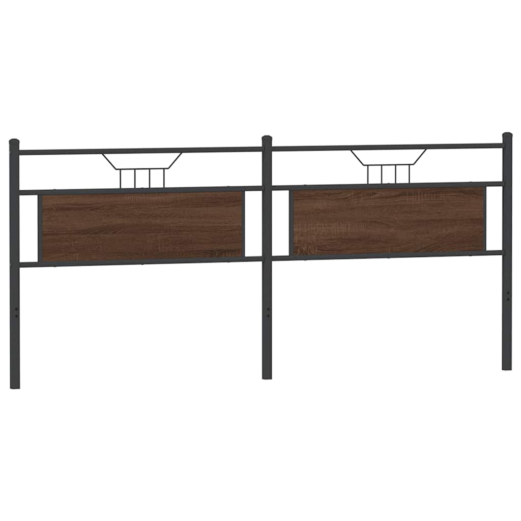 vidaXL Ersatz-Kopfteil Braun Eichen-Optik 193 cm Holzwerkstoff und Stahl