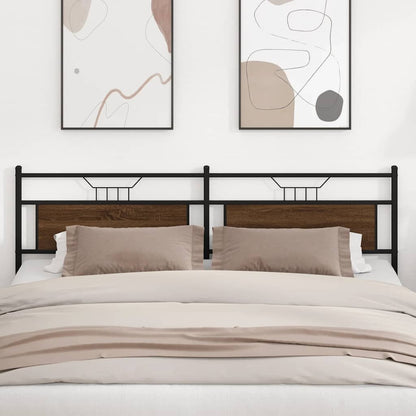 vidaXL Ersatz-Kopfteil Braun Eichen-Optik 193 cm Holzwerkstoff und Stahl
