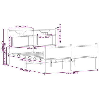 Bettgestell ohne Matratze Sonoma-Eiche 150x200 cm Holzwerkstoff