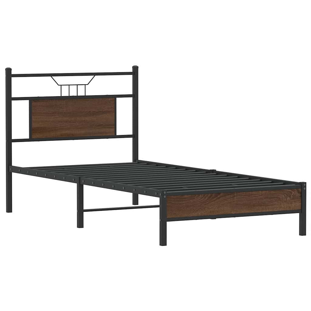 vidaXL Bettgestell ohne Matratze Braun Eiche 80x200 cm Holzwerkstoff