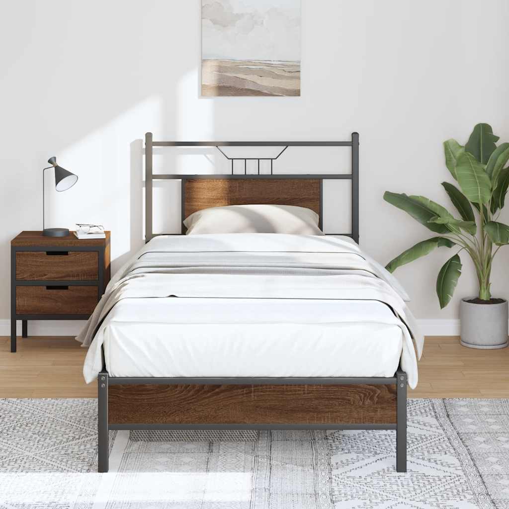 vidaXL Bettgestell ohne Matratze Braun Eiche 80x200 cm Holzwerkstoff