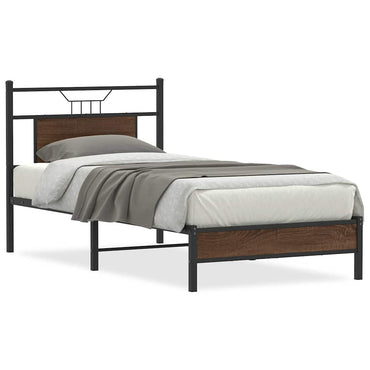 vidaXL Bettgestell ohne Matratze Braun Eiche 90x190 cm Holzwerkstoff