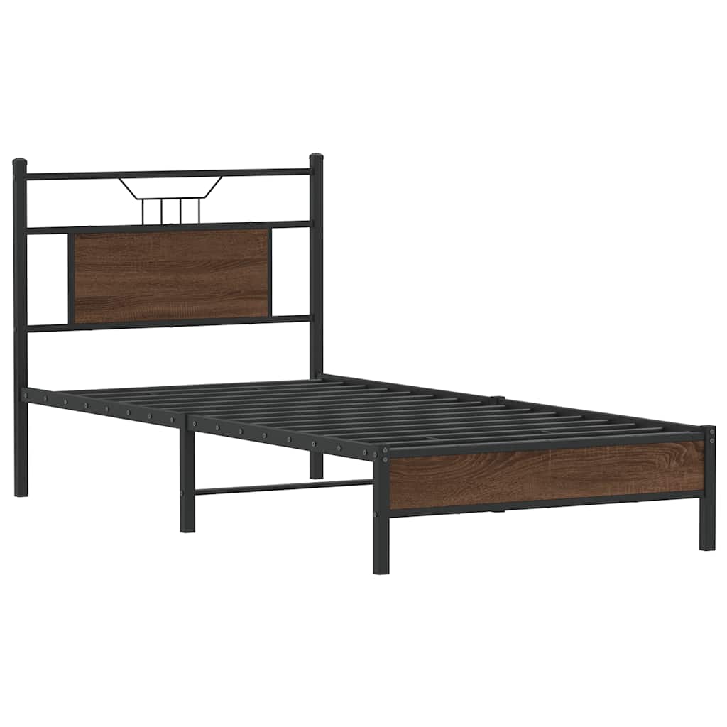 vidaXL Bettgestell ohne Matratze Braun Eiche 90x190 cm Holzwerkstoff