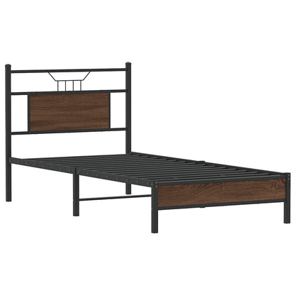 vidaXL Bettgestell ohne Matratze Braun Eiche 90x190 cm Holzwerkstoff