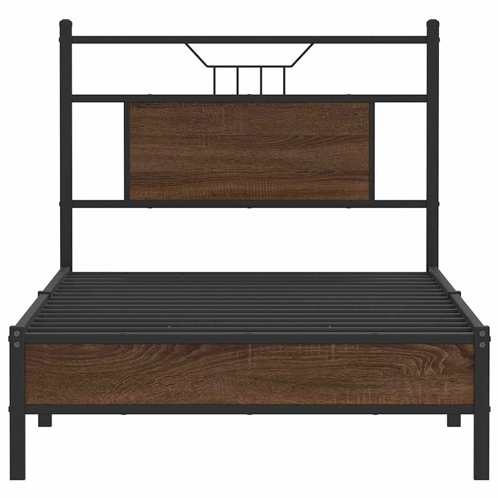 vidaXL Bettgestell ohne Matratze Braun Eiche 90x190 cm Holzwerkstoff