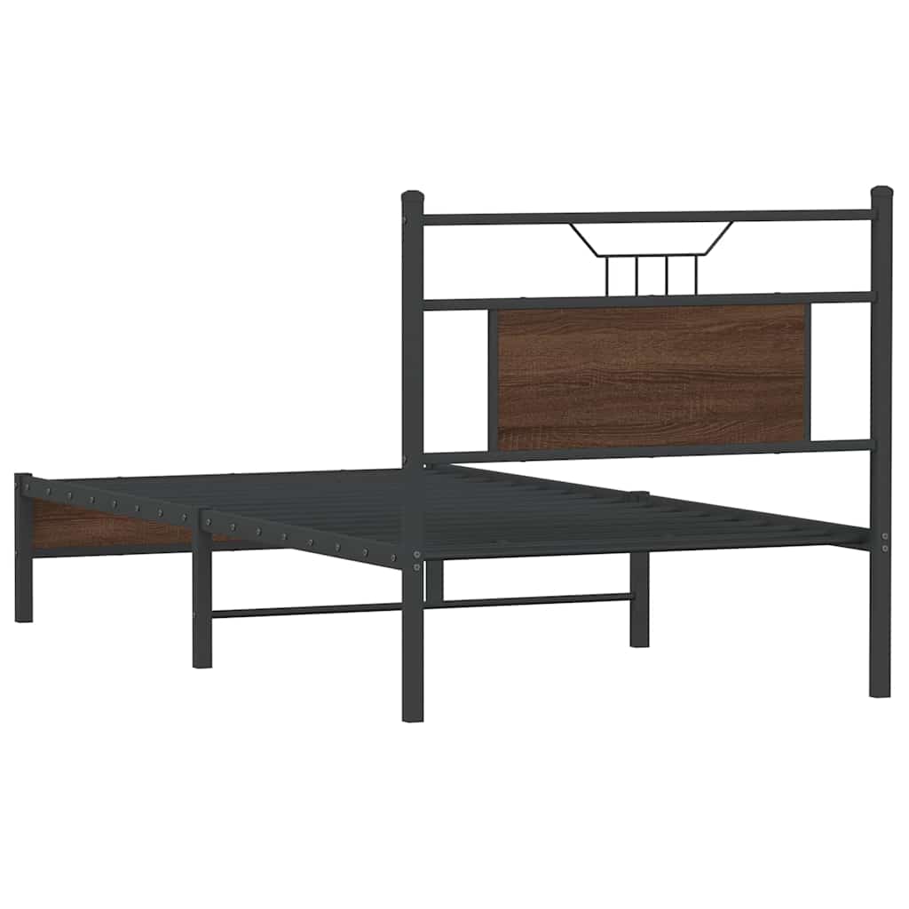vidaXL Bettgestell ohne Matratze Braun Eiche 90x190 cm Holzwerkstoff
