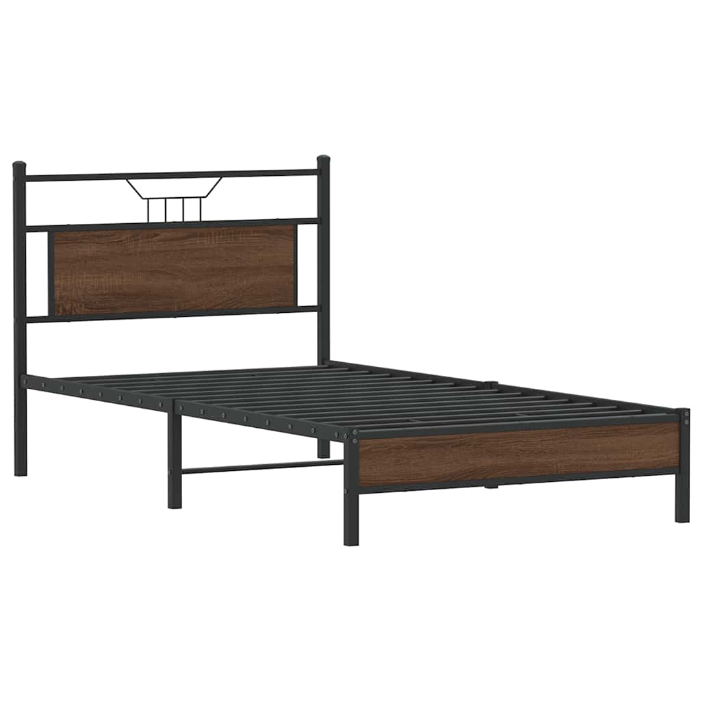 vidaXL Bettgestell ohne Matratze Braun Eiche 100x200 cm Holzwerkstoff
