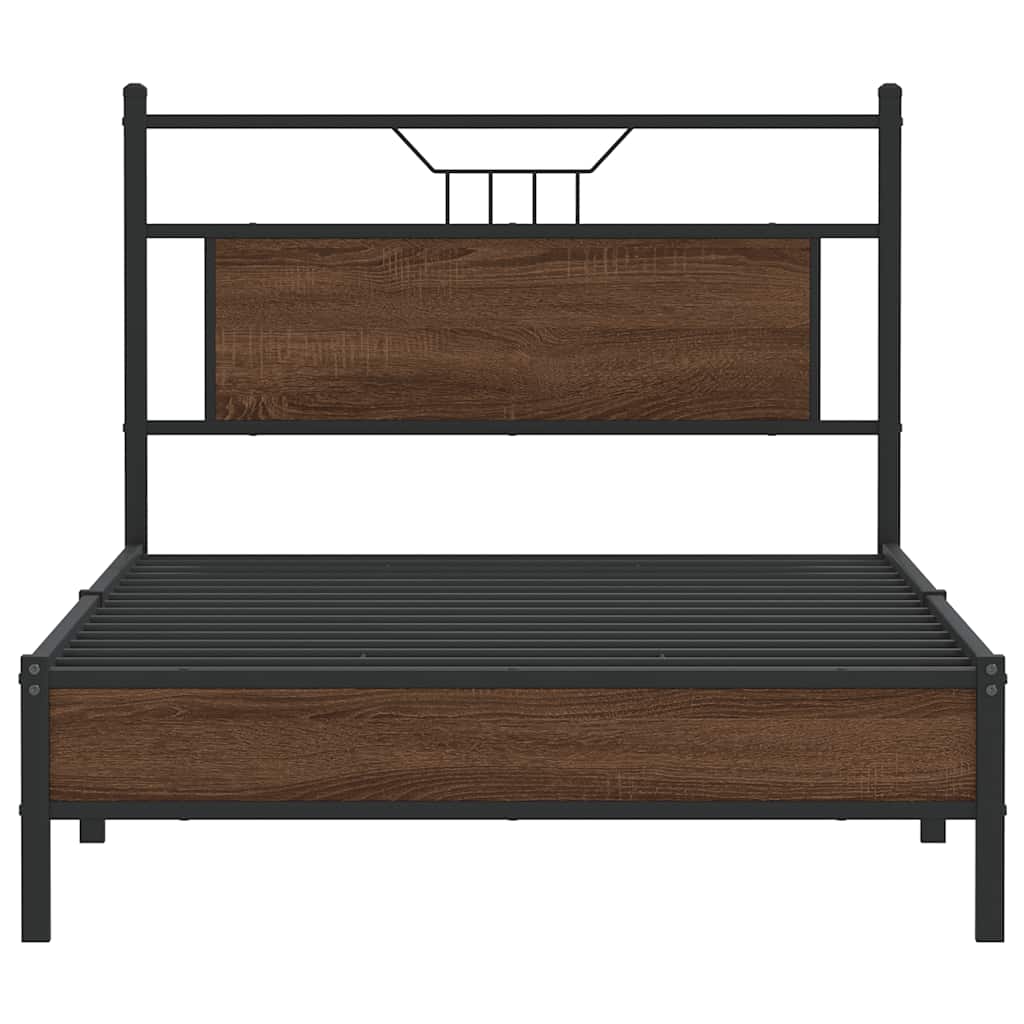 vidaXL Bettgestell ohne Matratze Braun Eiche 100x200 cm Holzwerkstoff