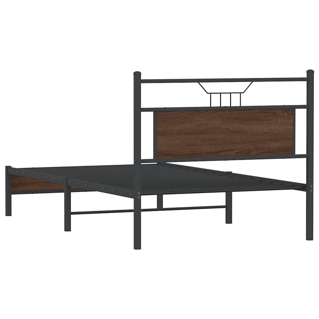 vidaXL Bettgestell ohne Matratze Braun Eiche 100x200 cm Holzwerkstoff
