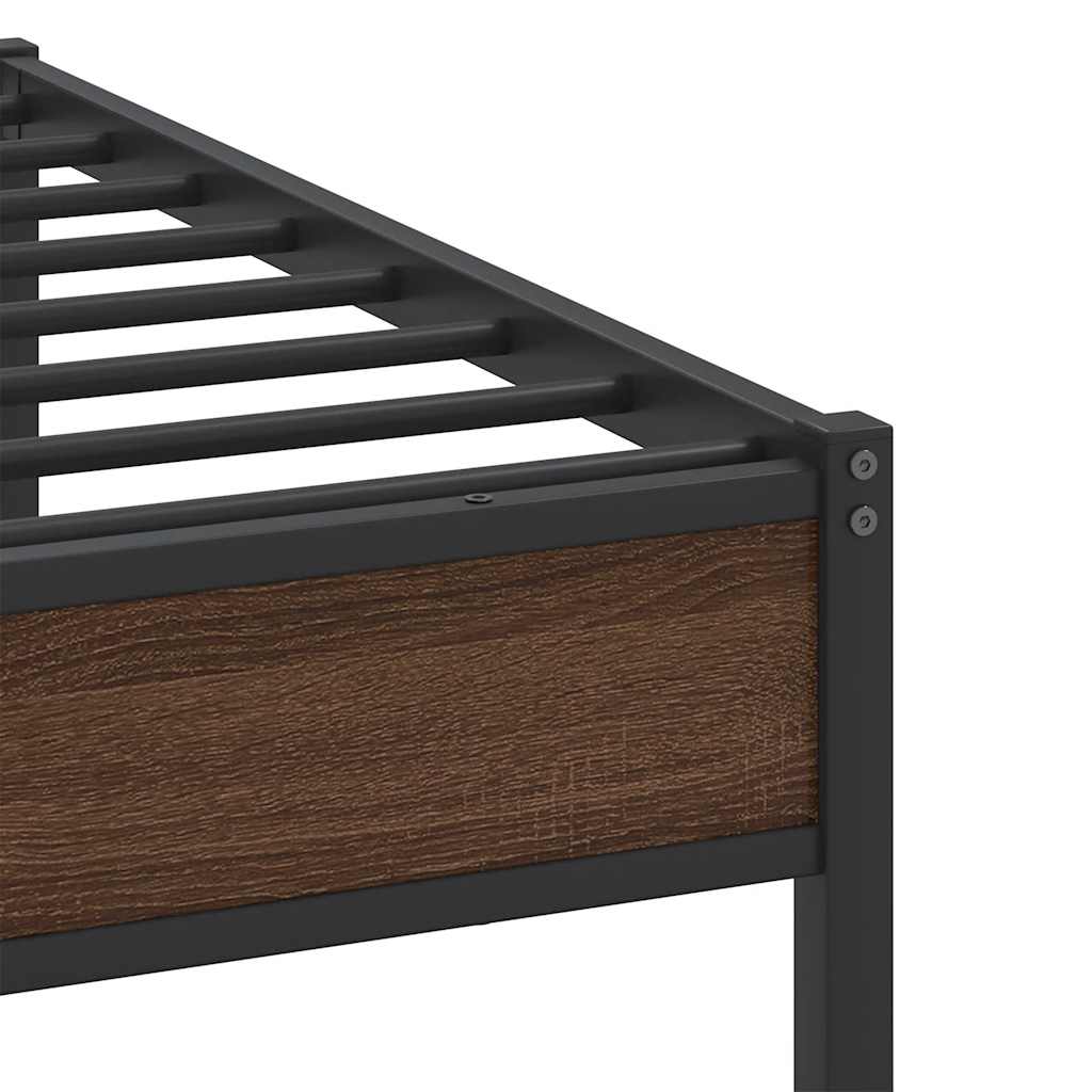 vidaXL Bettgestell ohne Matratze Braun Eiche 100x200 cm Holzwerkstoff