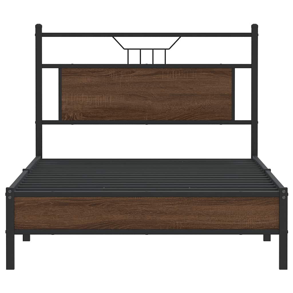 vidaXL Bettgestell ohne Matratze Braun Eichen-Optik 107x203 cm