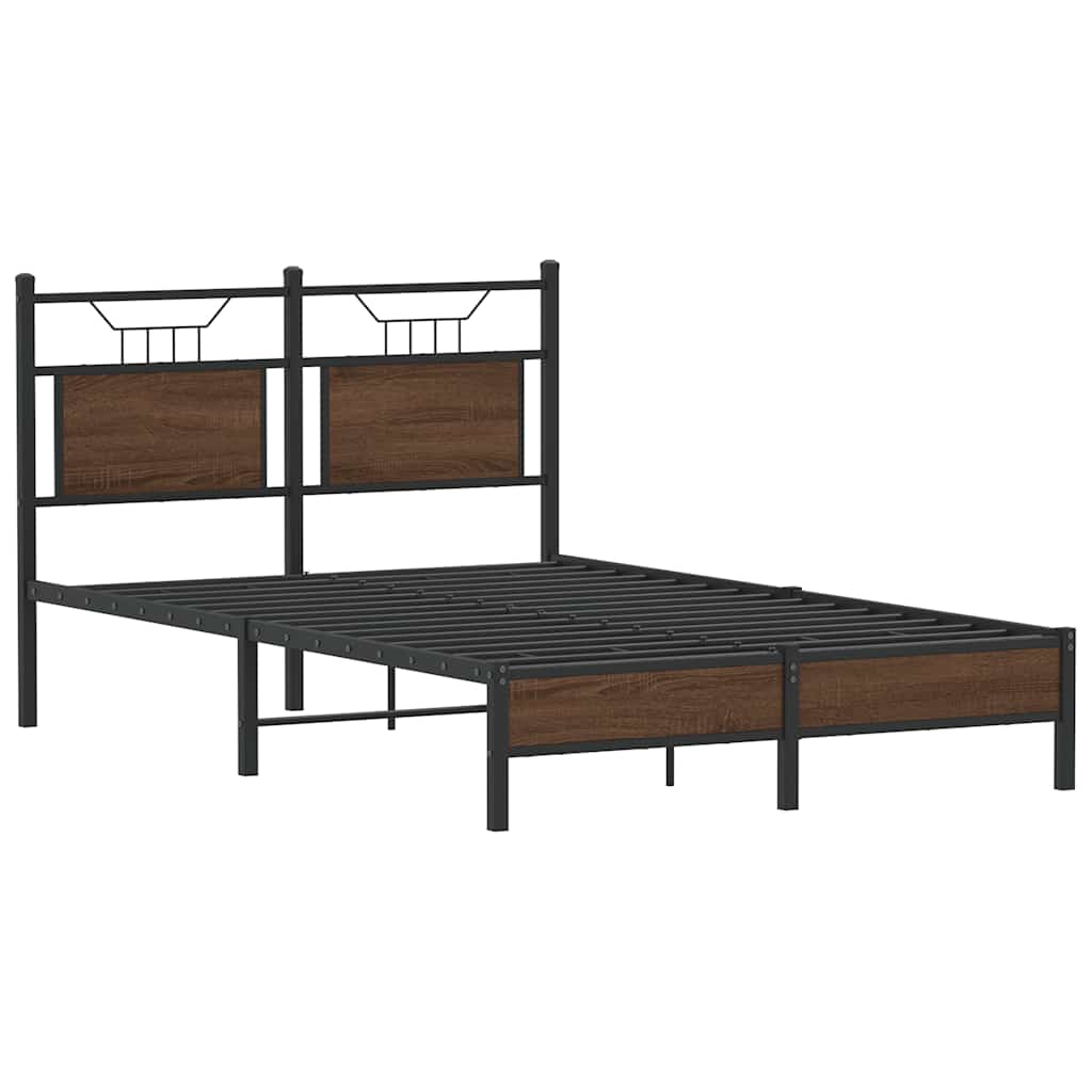 vidaXL Bettgestell ohne Matratze Braun Eiche 120x200 cm Holzwerkstoff