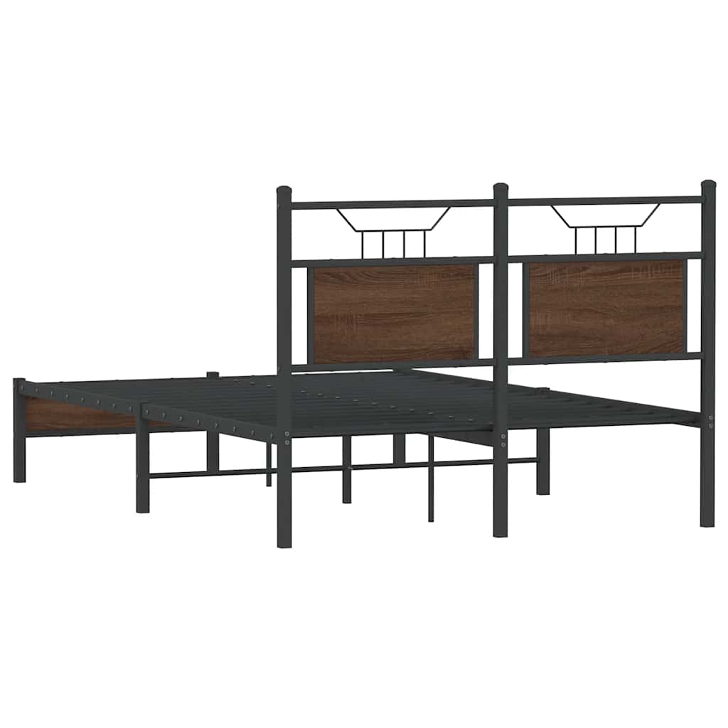 vidaXL Bettgestell ohne Matratze Braun Eiche 120x200 cm Holzwerkstoff