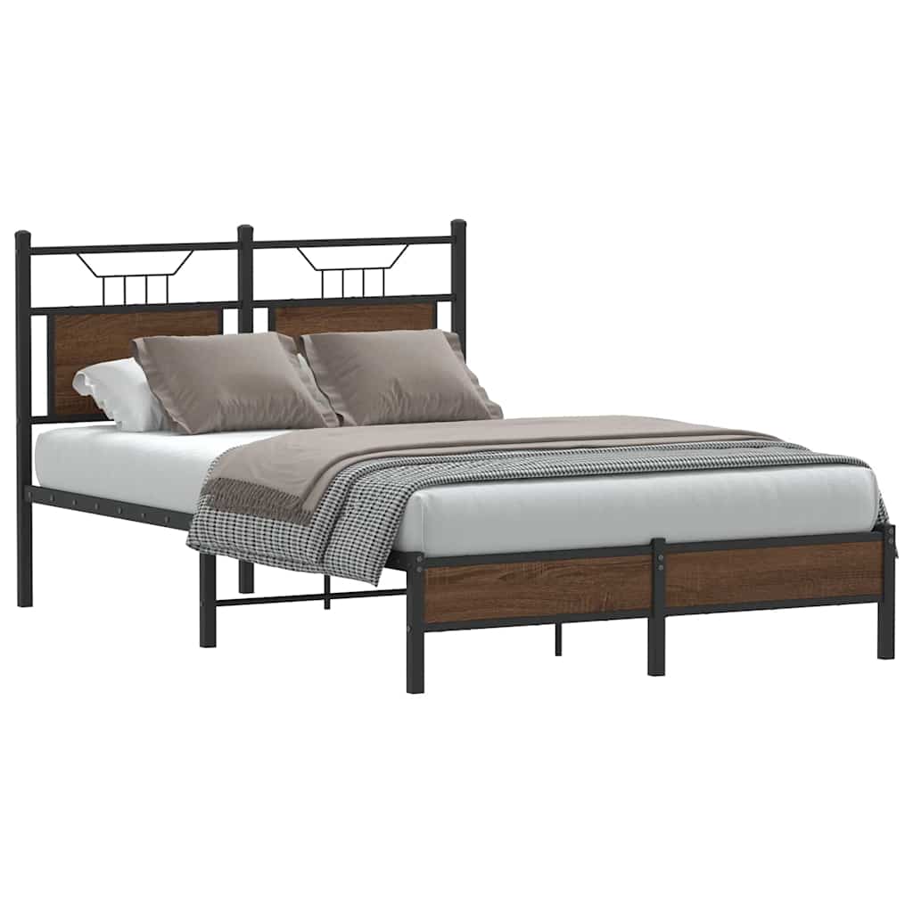 vidaXL Bettgestell ohne Matratze Braun Eiche 120x200 cm Holzwerkstoff