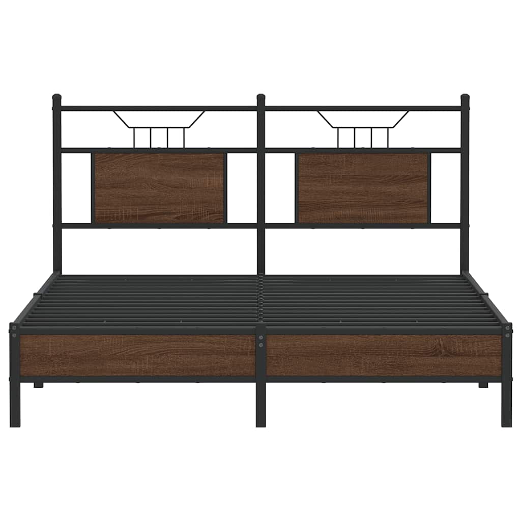 vidaXL Bettgestell ohne Matratze Braun Eiche 140x200 cm Holzwerkstoff