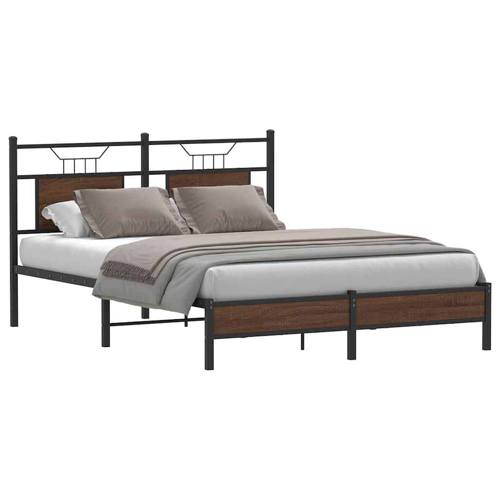 vidaXL Bettgestell ohne Matratze Braun Eiche 140x200 cm Holzwerkstoff
