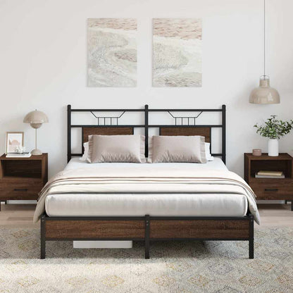 vidaXL Cadre de lit sans matelas chêne marron 150x200 cm Bois d'ingénierie