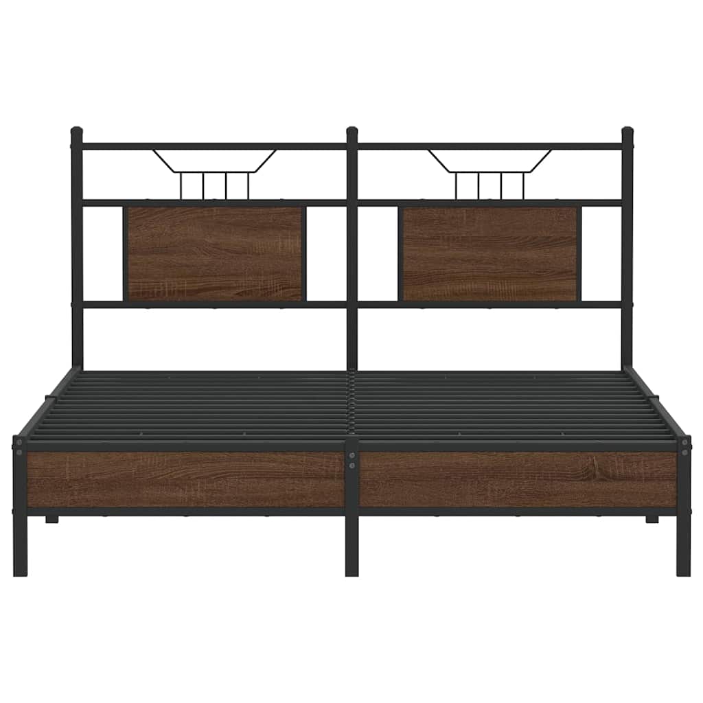vidaXL Cadre de lit sans matelas chêne marron 150x200 cm Bois d'ingénierie