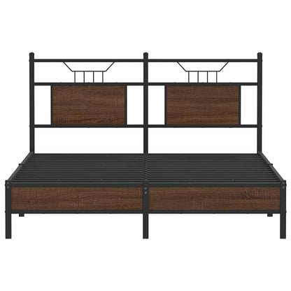 vidaXL Cadre de lit sans matelas chêne marron 150x200 cm Bois d'ingénierie