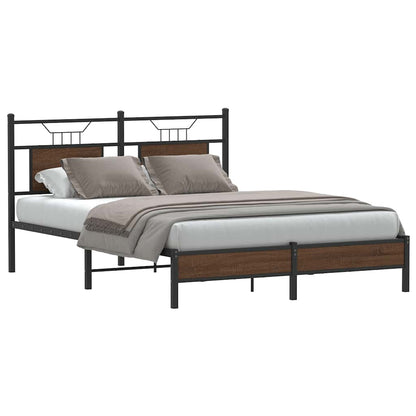 vidaXL Cadre de lit sans matelas chêne marron 150x200 cm Bois d'ingénierie