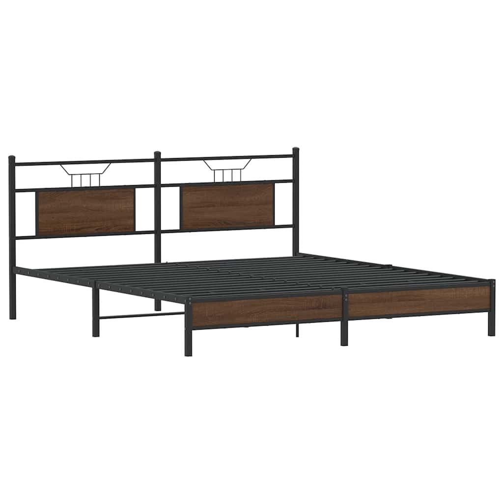 vidaXL Bettgestell ohne Matratze Braun Eiche 160x200 cm Holzwerkstoff