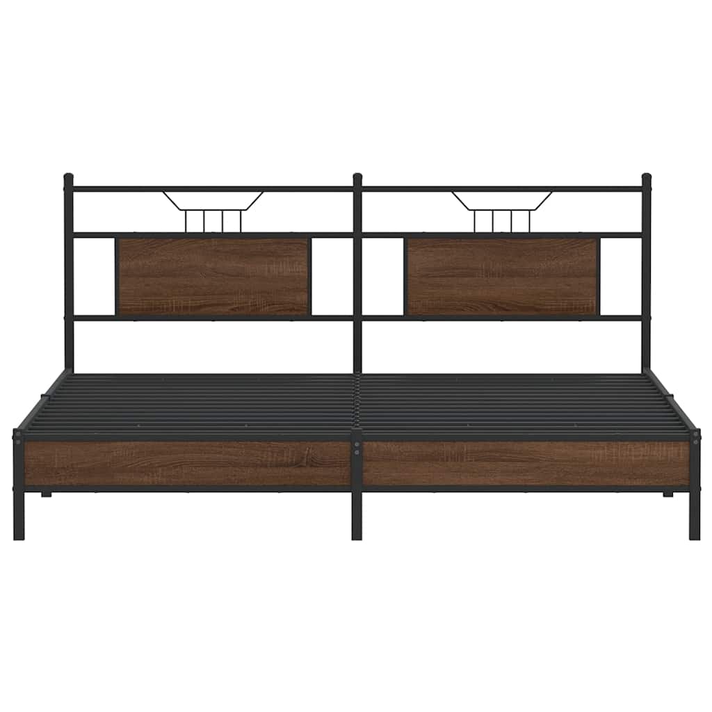 vidaXL Bettgestell ohne Matratze Braun Eiche 160x200 cm Holzwerkstoff