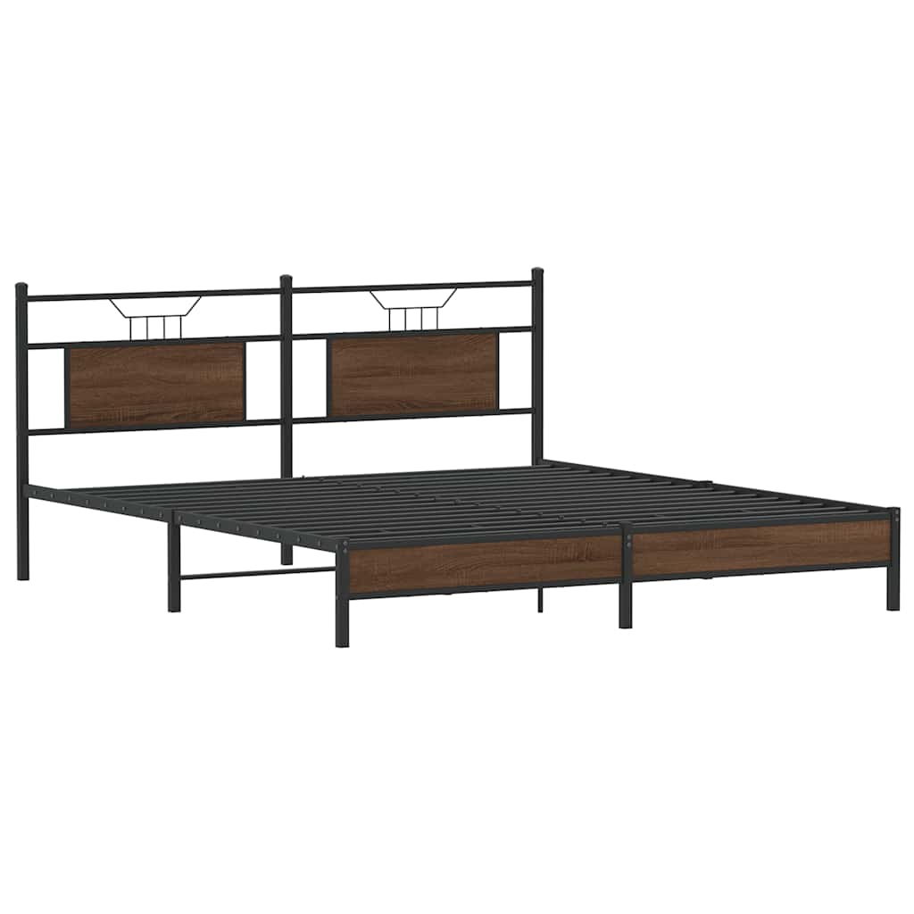 vidaXL Bettgestell ohne Matratze Braun Eichen-Optik 183x203 cm