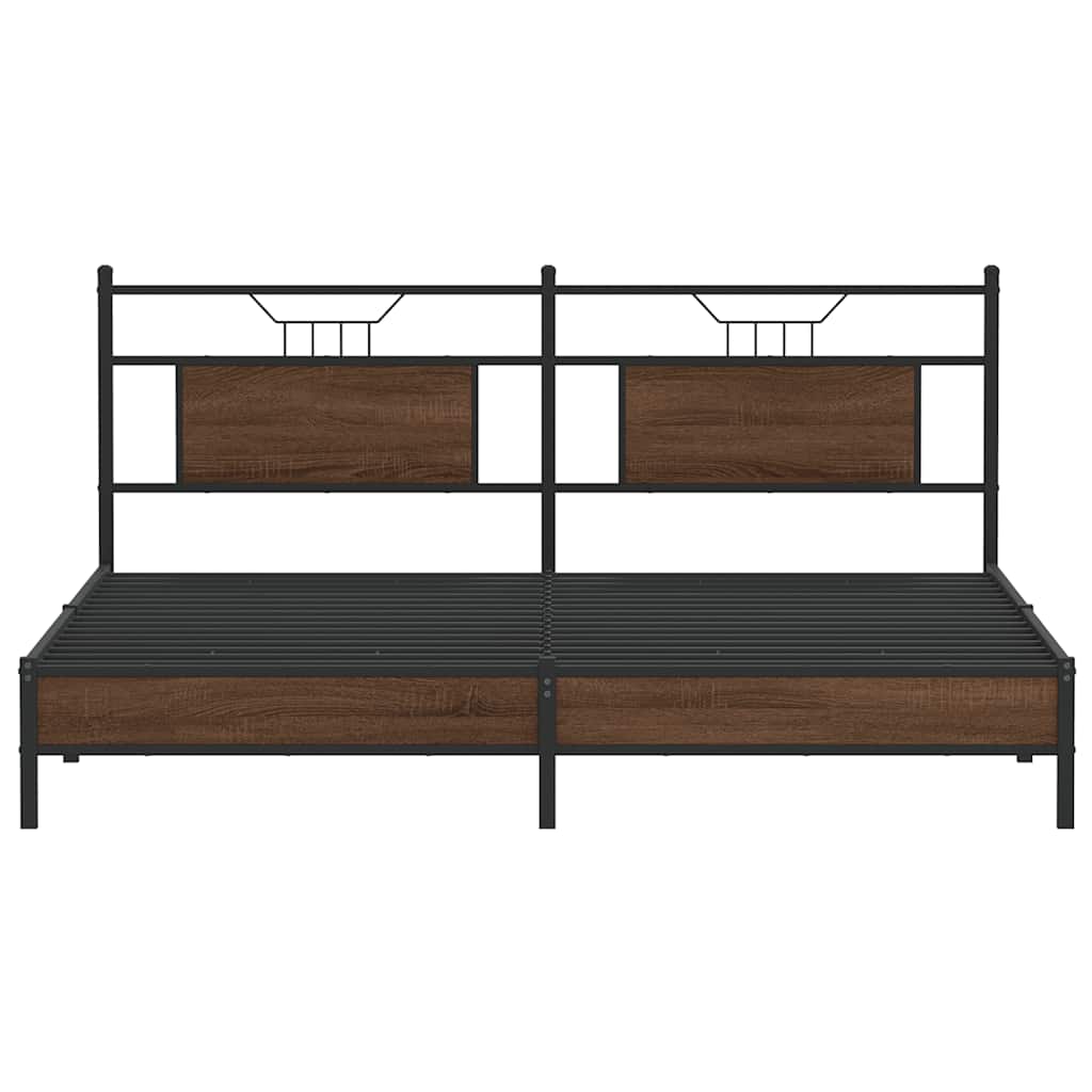vidaXL Bettgestell ohne Matratze Braun Eichen-Optik 183x203 cm