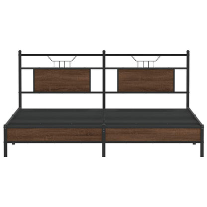 vidaXL Bettgestell ohne Matratze Braun Eichen-Optik 183x203 cm