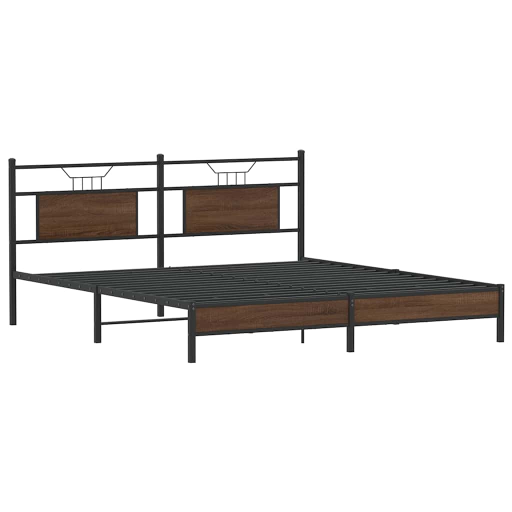 vidaXL Bettgestell ohne Matratze Braun Eichen-Optik 183x213 cm
